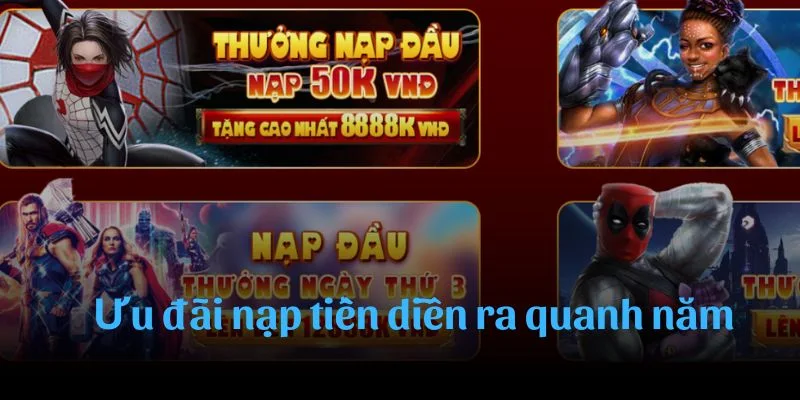 Ưu đãi nạp tiền diễn ra quanh năm